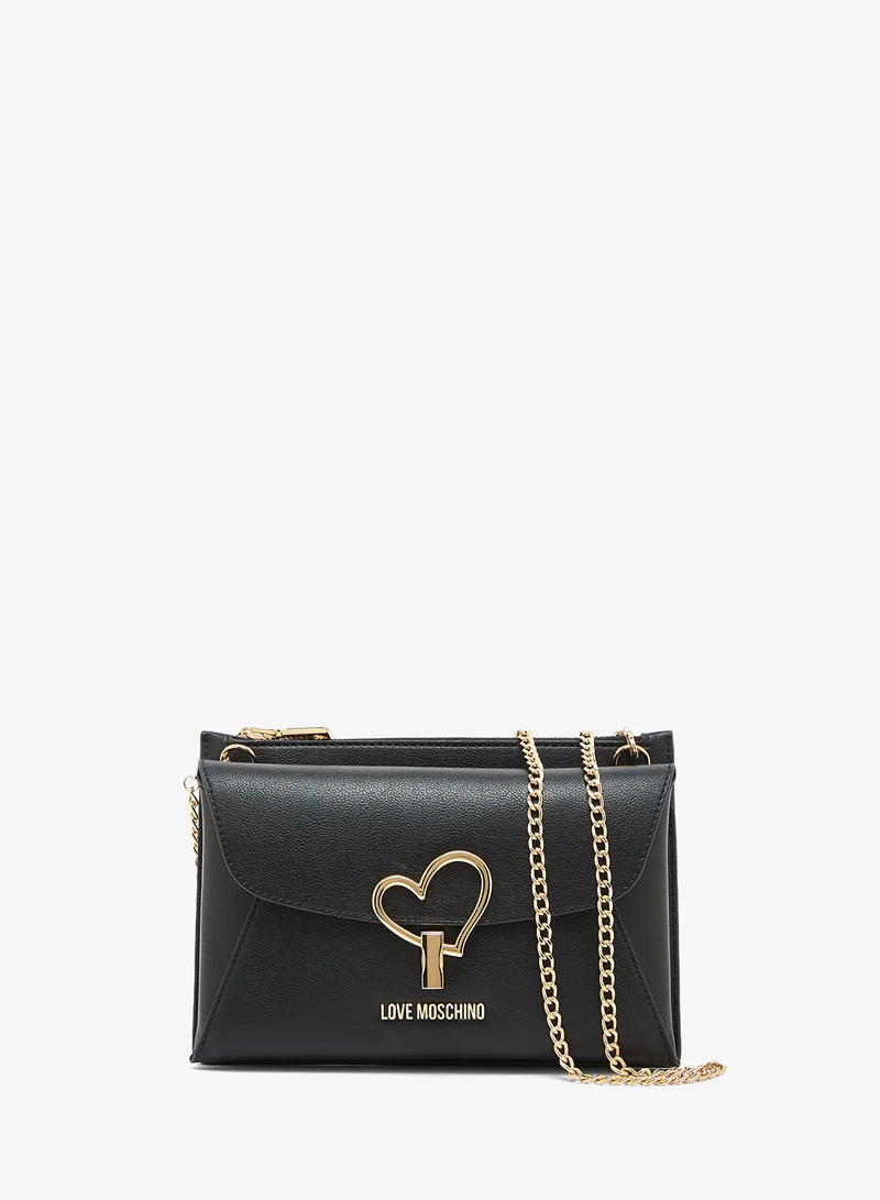 Love Moschino Heart Turnlock PU Crossbody Bag